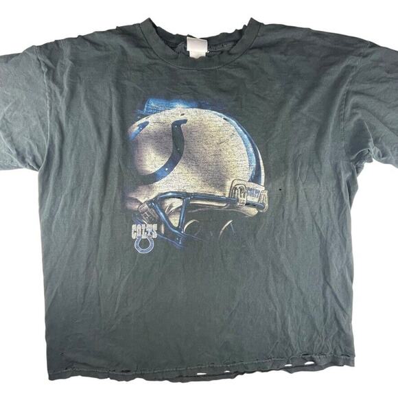 Indianapolis Colts vintage y2k distressed t-shirt big helmet logo faded tee - Picture 1 of 4